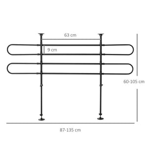 GRIGLIA DI PROTEZIONE REGOLABILE PER I ANIMALI DOMESTICI ADATTO A OGNI AUTO NERO