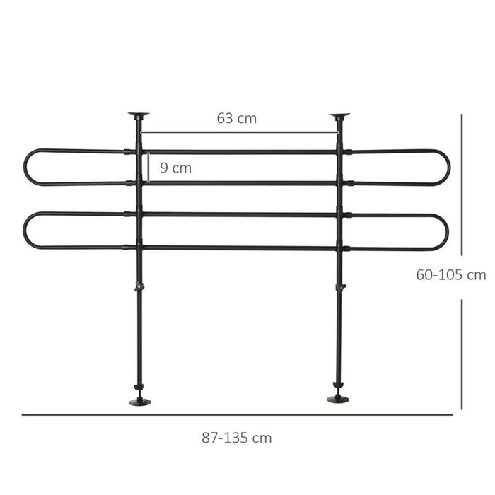 GRIGLIA DI PROTEZIONE REGOLABILE PER I ANIMALI DOMESTICI ADATTO A OGNI AUTO NERO