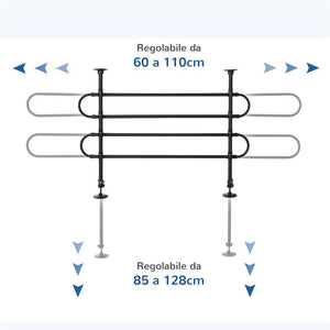 GRIGLIA DI PROTEZIONE REGOLABILE PER I ANIMALI DOMESTICI ADATTO A OGNI AUTO NERO
