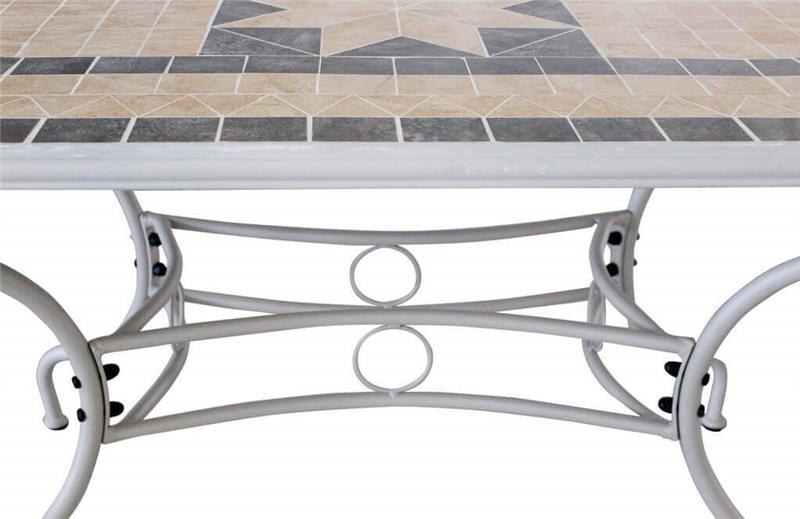 TAVOLO OVALE PERSEO CON MOSAICO MARRONE CHIARO E GRIGIO 160X90X74CM OKX