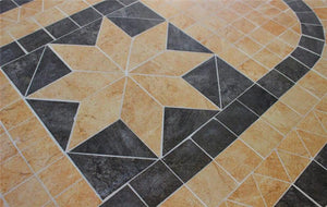 TAVOLO OVALE PERSEO CON MOSAICO MARRONE CHIARO E GRIGIO 160X90X74CM OKX