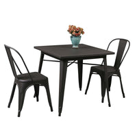 TAVOLO STELVIO QUADRATO IN ACCIAIO 80 X 80X75 CM IN COLORE ANTRACITE OKX