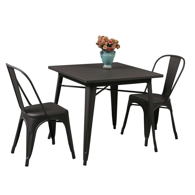 TAVOLO STELVIO QUADRATO IN ACCIAIO 80 X 80X75 CM IN COLORE ANTRACITE OKX