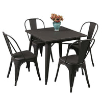 TAVOLO STELVIO QUADRATO IN ACCIAIO 80 X 80X75 CM IN COLORE ANTRACITE OKX