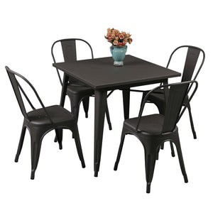 TAVOLO STELVIO QUADRATO IN ACCIAIO 80 X 80X75 CM IN COLORE ANTRACITE OKX