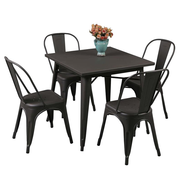 TAVOLO STELVIO QUADRATO IN ACCIAIO 80 X 80X75 CM IN COLORE ANTRACITE OKX