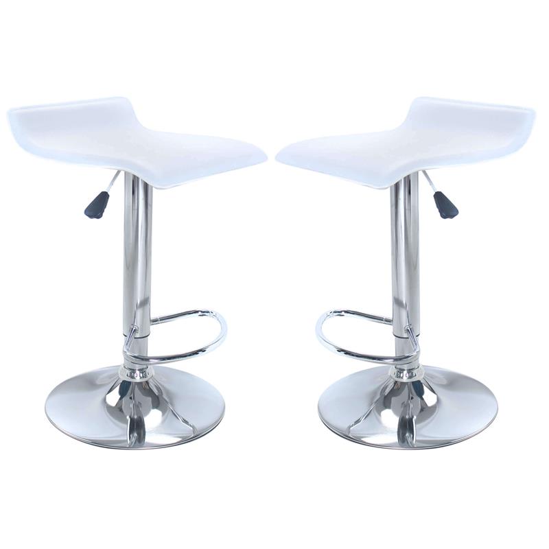 SGABELLO DA BAR JAKE IN METALLO E PVC DI COLORE BIANCO