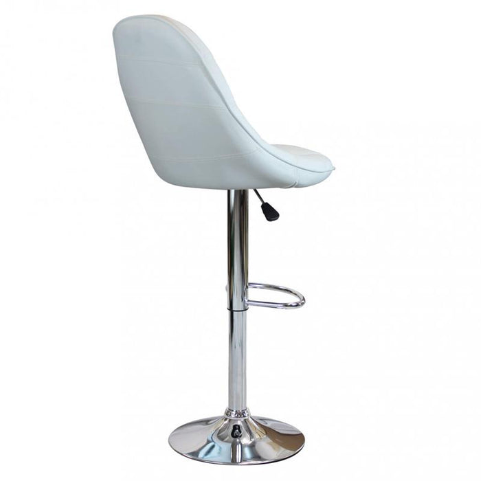 SGABELLO FLYNN CON SEDUTA TRAPUNTATA ECOPELLE 59 X 55 X 95/116 CM BIANCO OKX