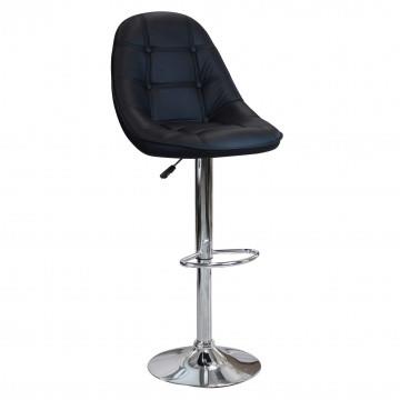 SGABELLO FLYNN CON SEDUTA TRAPUNTATA ECOPELLE 59X55X116H CM NERO OKX