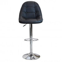 SGABELLO FLYNN CON SEDUTA TRAPUNTATA ECOPELLE 59X55X116H CM NERO OKX