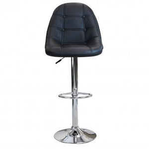 SGABELLO FLYNN CON SEDUTA TRAPUNTATA ECOPELLE 59X55X116H CM NERO OKX