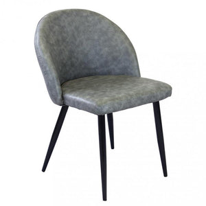 POLTRONA SISSY REALIZZATA IN ECOPELLE 50 X 50 X 76 CM DI COLORE GRIGIO OKX