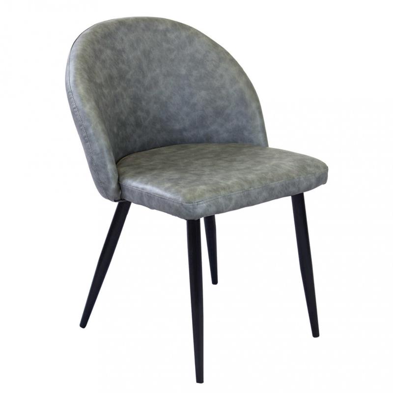 POLTRONA SISSY REALIZZATA IN ECOPELLE 50 X 50 X 76 CM DI COLORE GRIGIO OKX