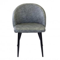 POLTRONA SISSY REALIZZATA IN ECOPELLE 50 X 50 X 76 CM DI COLORE GRIGIO OKX