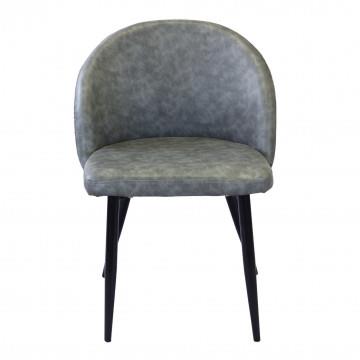 POLTRONA SISSY REALIZZATA IN ECOPELLE 50 X 50 X 76 CM DI COLORE GRIGIO OKX