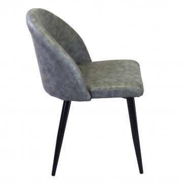 POLTRONA SISSY REALIZZATA IN ECOPELLE 50 X 50 X 76 CM DI COLORE GRIGIO OKX