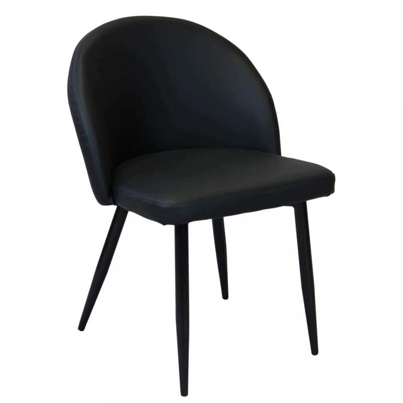 POLTRONA SISSY REALIZZATA IN ECOPELLE 50 X 50 X 76 CM DI COLORE NERO OKX