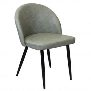 POLTRONA SISSY REALIZZATA IN ECOPELLE E STRUTTURA IN METALLO 50X50X76H CM DI COLORE TORTORA OKX