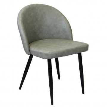 POLTRONA SISSY REALIZZATA IN ECOPELLE E STRUTTURA IN METALLO 50X50X76H CM DI COLORE TORTORA OKX