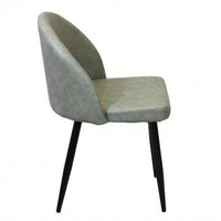 POLTRONA SISSY REALIZZATA IN ECOPELLE E STRUTTURA IN METALLO 50X50X76H CM DI COLORE TORTORA OKX