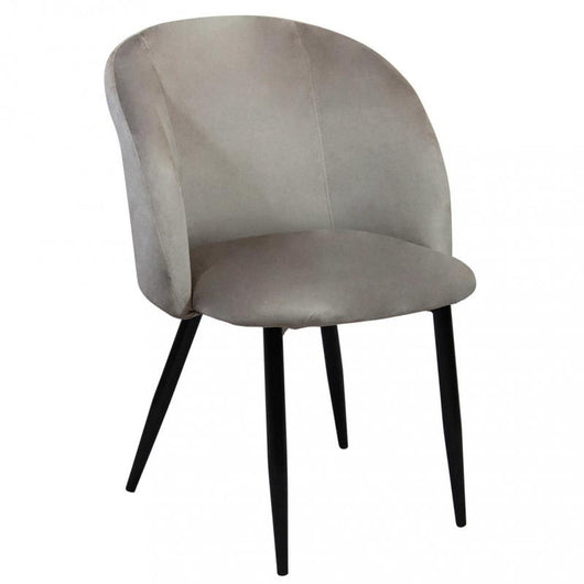 POLTRONA YASMINA IN VELLUTO 50 X 50 X 76 CM TORTORA OKX