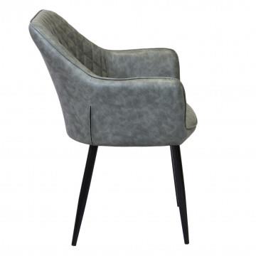 POLTRONA SIDNEY CON SCHIENALE E SEDUTA IN ECOPELLE STRUTTURA IN METALLO 56X60X87H CM OKX