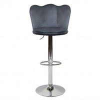 ERIC SGABELLO IN METALLO CON SEDUTA IN VELLUTO DI COLORE GRIGIO 51X49X101H CM OKX