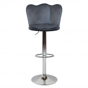 ERIC SGABELLO IN METALLO CON SEDUTA IN VELLUTO DI COLORE GRIGIO 51X49X101H CM OKX