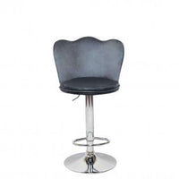 ERIC SGABELLO IN METALLO CON SEDUTA IN VELLUTO DI COLORE GRIGIO 51X49X101H CM OKX