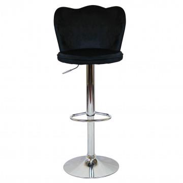 SGABELLO ERIC STRUTTURA IN METALLO E SEDUTA IN VELLUTO NERO 51X49X101H CM OKX