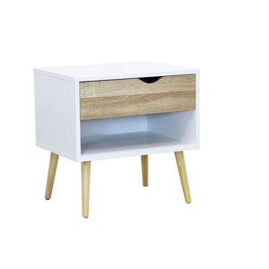 MOBILE BENEDICT 1 CASSETTO 1 RIPIANO IN LEGNO BIANCO IN TRUCIOLATO BILAMINATO 80HX39X49.7 CM OKX