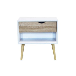 MOBILE BENEDICT 1 CASSETTO 1 RIPIANO IN LEGNO BIANCO IN TRUCIOLATO BILAMINATO 80HX39X49.7 CM OKX
