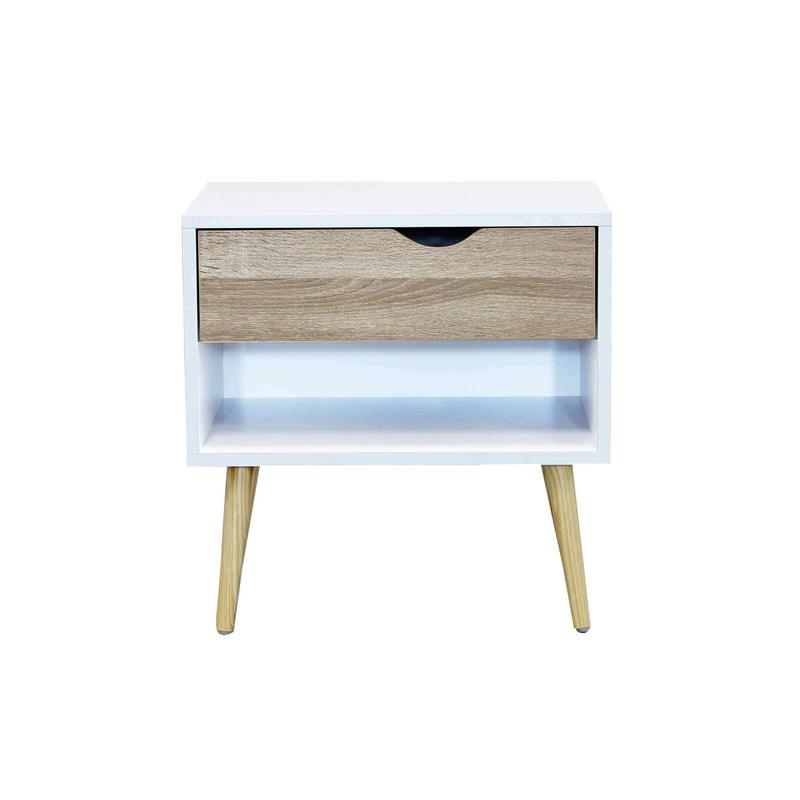 MOBILE BENEDICT 1 CASSETTO 1 RIPIANO IN LEGNO BIANCO IN TRUCIOLATO BILAMINATO 80HX39X49.7 CM OKX