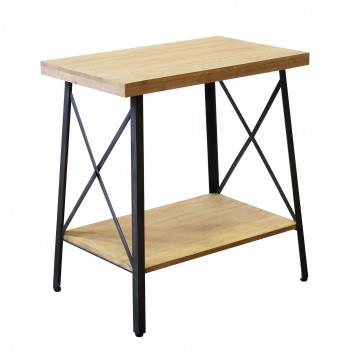 TAVOLINO AUBERON IN FERRO E LEGNO A 2 RIPIANI 63X40X68 CM OKX