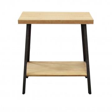 TAVOLINO AUBERON IN FERRO E LEGNO A 2 RIPIANI 63X40X68 CM OKX