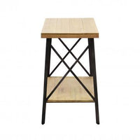 TAVOLINO AUBERON IN FERRO E LEGNO A 2 RIPIANI 63X40X68 CM OKX