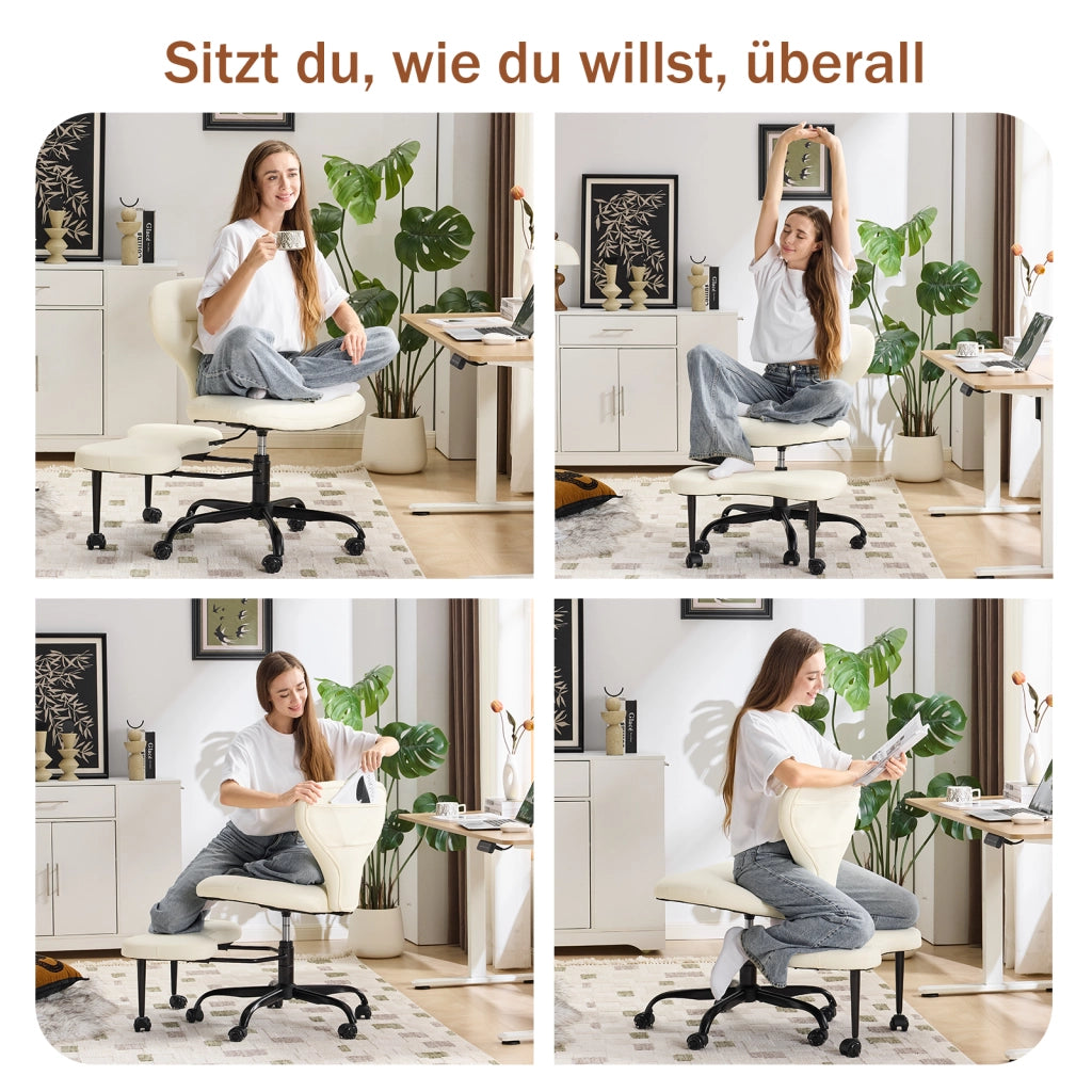 Poltrona Reclinabile ¨C Minimal ¨C Similpelle Crema Schienale Imbottito Braccioli