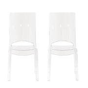 SET 2 SEDIE PARIS IN POLICARBONATO DESIGN MODERNO CONFORTEVOLE PER INTERNI 46,3X55X97,5H CM TRASPARENTE