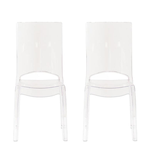 SET 2 SEDIE PARIS IN POLICARBONATO DESIGN MODERNO CONFORTEVOLE PER INTERNI 46,3X55X97,5H CM TRASPARENTE