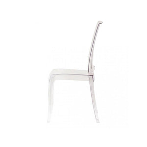SET 2 SEDIE PARIS IN POLICARBONATO DESIGN MODERNO CONFORTEVOLE PER INTERNI 46,3X55X97,5H CM TRASPARENTE
