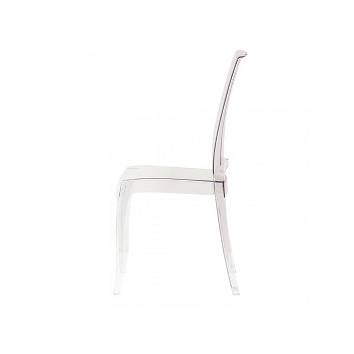 SET 2 SEDIE PARIS IN POLICARBONATO DESIGN MODERNO CONFORTEVOLE PER INTERNI 46,3X55X97,5H CM TRASPARENTE