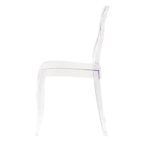 SET 2 SEDIE PIGALLE IN POLICARBONATO CON SCHIENALE A FORMA DI ANELLO ELEGANTE COLORE TRASPARENTE 46,5X53X90H CM