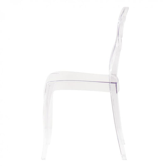 SET 2 SEDIE PIGALLE IN POLICARBONATO CON SCHIENALE A FORMA DI ANELLO ELEGANTE COLORE TRASPARENTE 46,5X53X90H CM