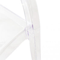 SET 2 SEDIE PIGALLE IN POLICARBONATO CON SCHIENALE A FORMA DI ANELLO ELEGANTE COLORE TRASPARENTE 46,5X53X90H CM