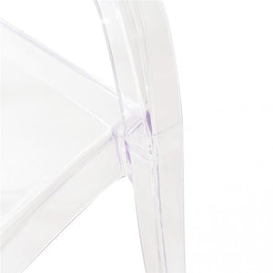SET 2 SEDIE PIGALLE IN POLICARBONATO CON SCHIENALE A FORMA DI ANELLO ELEGANTE COLORE TRASPARENTE 46,5X53X90H CM