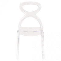 SET 2 SEDIE PIGALLE IN POLICARBONATO CON SCHIENALE A FORMA DI ANELLO ELEGANTE COLORE TRASPARENTE 46,5X53X90H CM