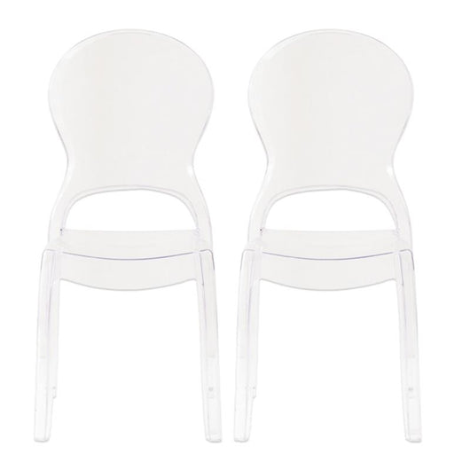 SET 2 SEDIE HALLES IN POLICARBONATO SILHOUETTE CURVE CLASSICHE PER INTERNI COLORE TRASPARENTE 46,1X55X98H CM