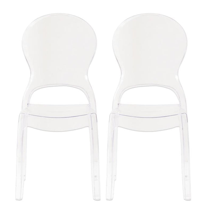 SET 2 SEDIE HALLES IN POLICARBONATO SILHOUETTE CURVE CLASSICHE PER INTERNI COLORE TRASPARENTE 46,1X55X98H CM