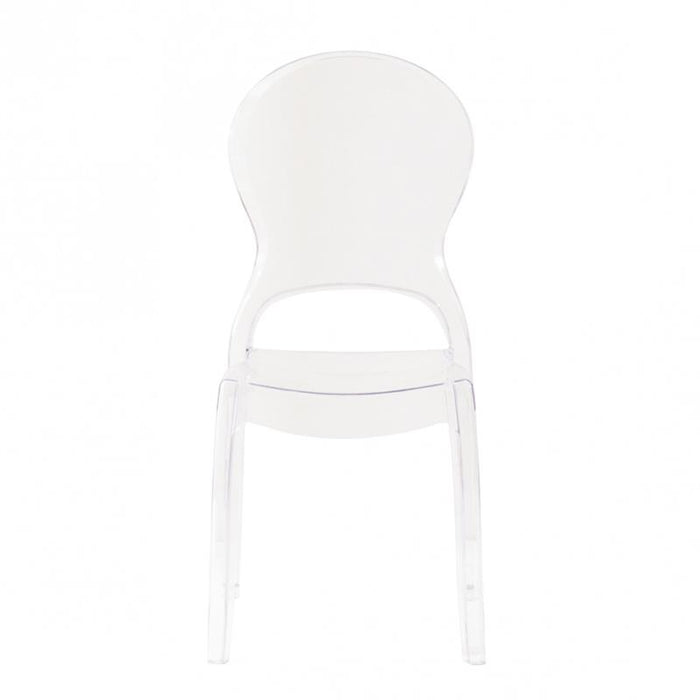 SET 2 SEDIE HALLES IN POLICARBONATO SILHOUETTE CURVE CLASSICHE PER INTERNI COLORE TRASPARENTE 46,1X55X98H CM