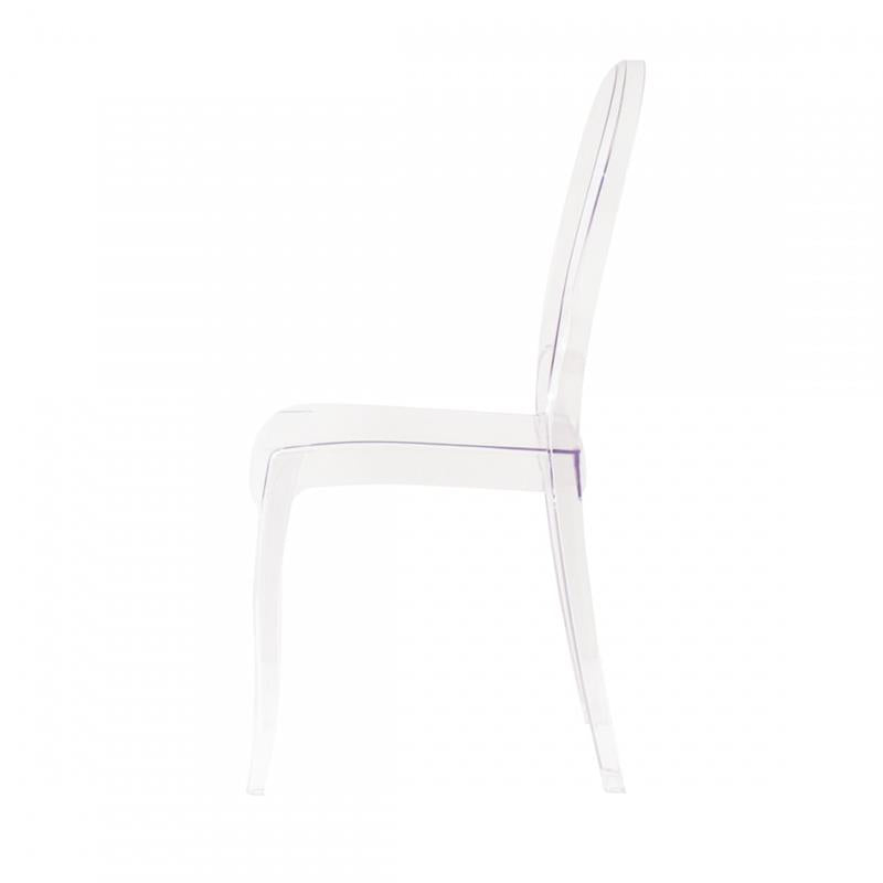 SET 2 SEDIE HALLES IN POLICARBONATO SILHOUETTE CURVE CLASSICHE PER INTERNI COLORE TRASPARENTE 46,1X55X98H CM